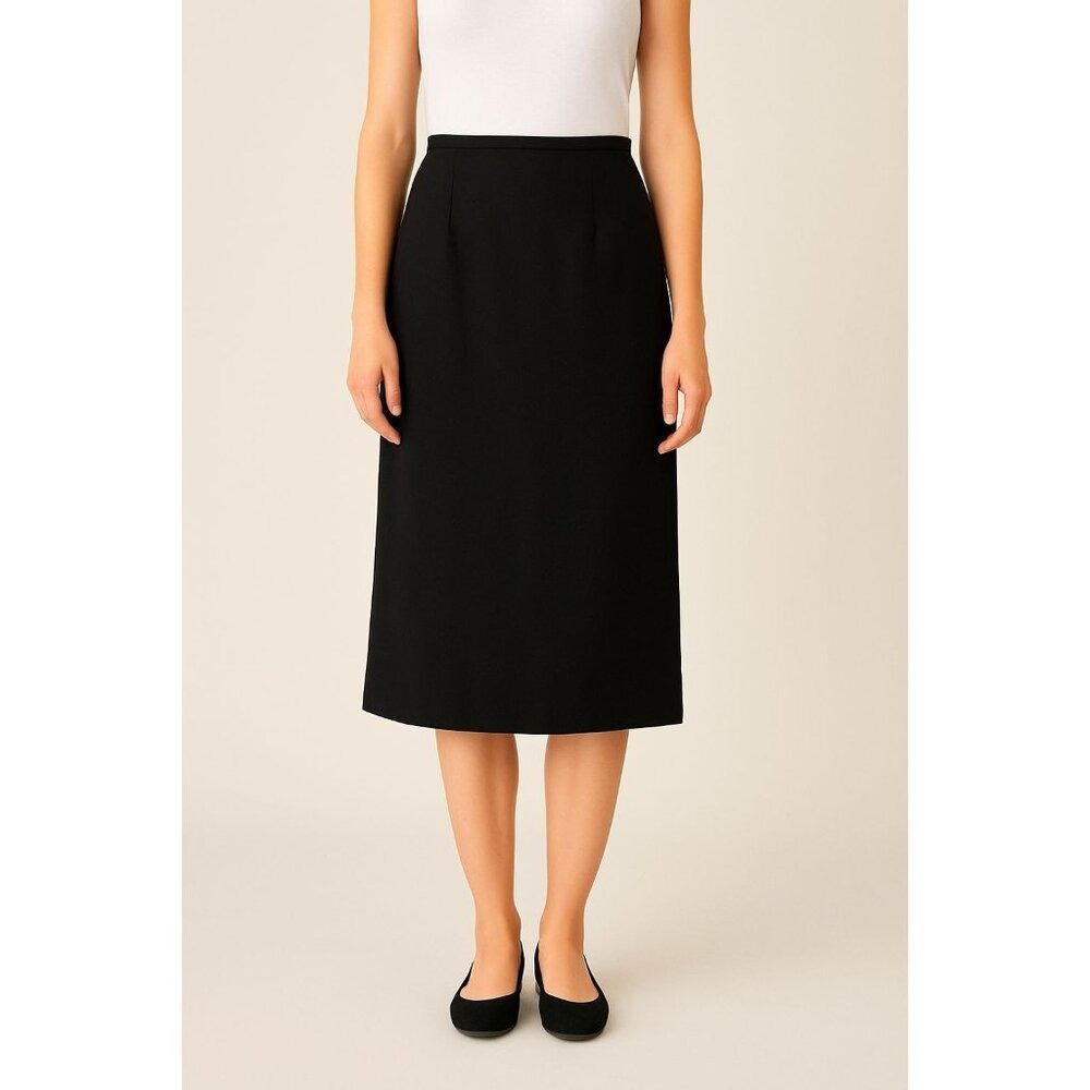 Pendleton Wool Skirt 12P Black Vintage‎ High Waist Lined Classic Made in USA